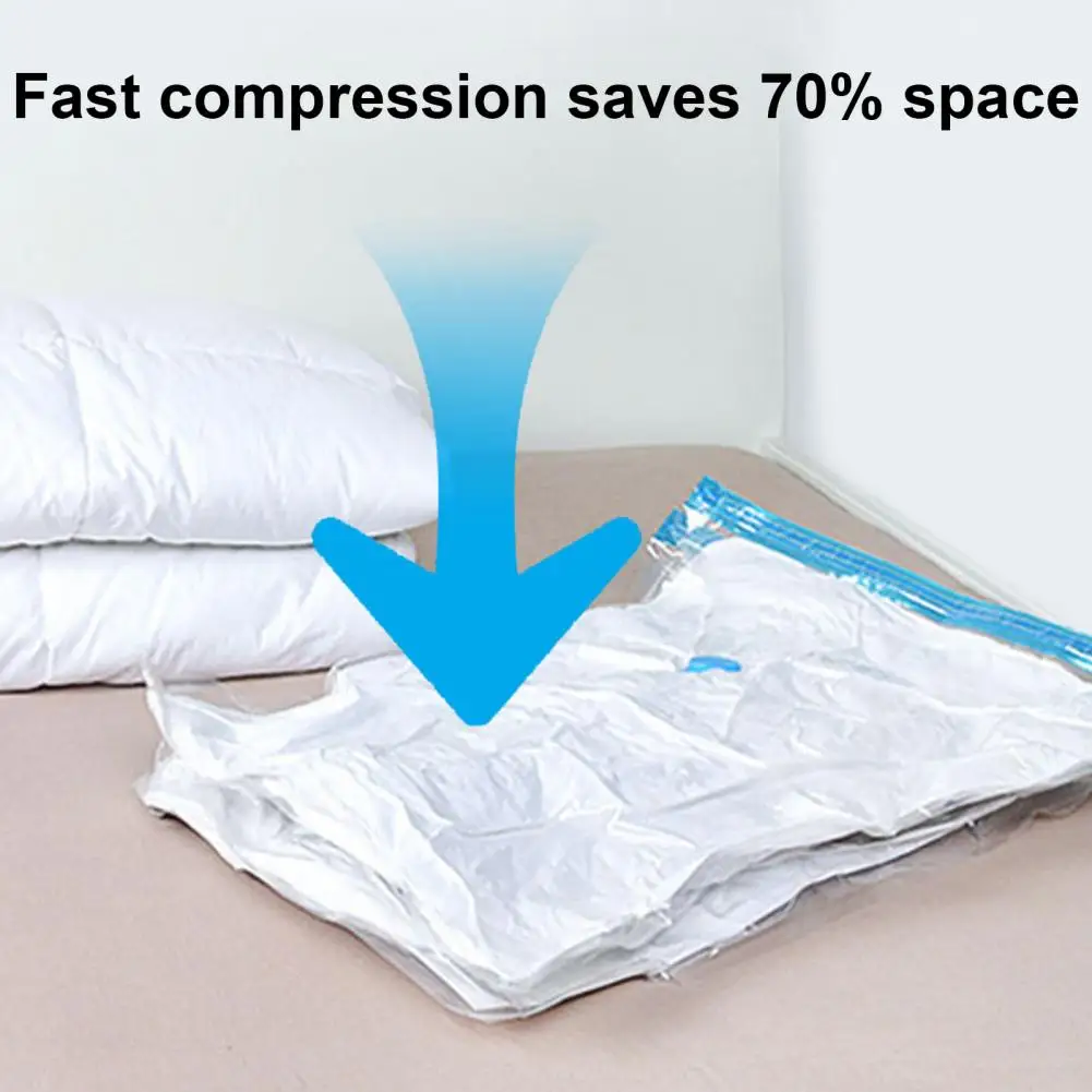 Compression Bag for Clothes Transparent Vacuum Storage Bag for Clothes Pillows Blankets Durable Space-saving Wardrobe Organizer