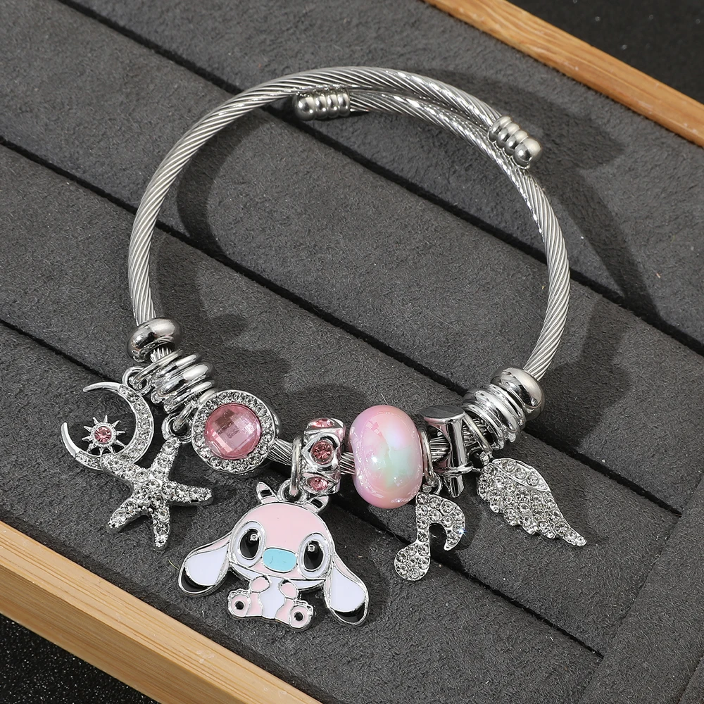 1 piece of summer DisneySea series fashionable new product cute Stitch pearl love shell element pendant versatile bracelet