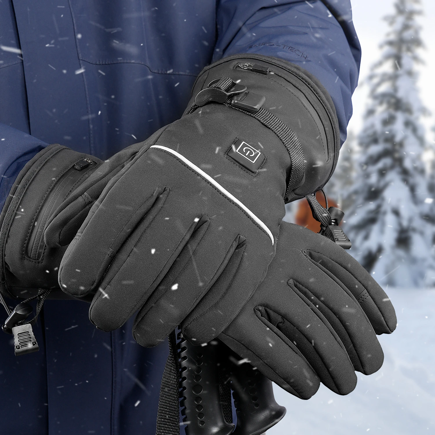 AliExpress Kyncilor Winter Heated Gloves Women Men Winter Warm Battery Case Heated Gloves Touch Screen Waterproof Skiing Heated Rechargeable Gloves