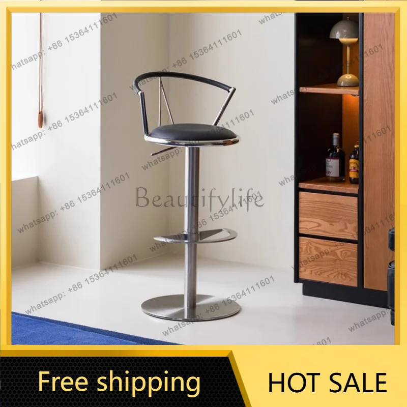 LJY Minimalist Metal Bar Stools Swivel Gaming Computer Ergonomic Comfortable Bar Stools Vanity Nordic Taburete Alto Bar Furnitur