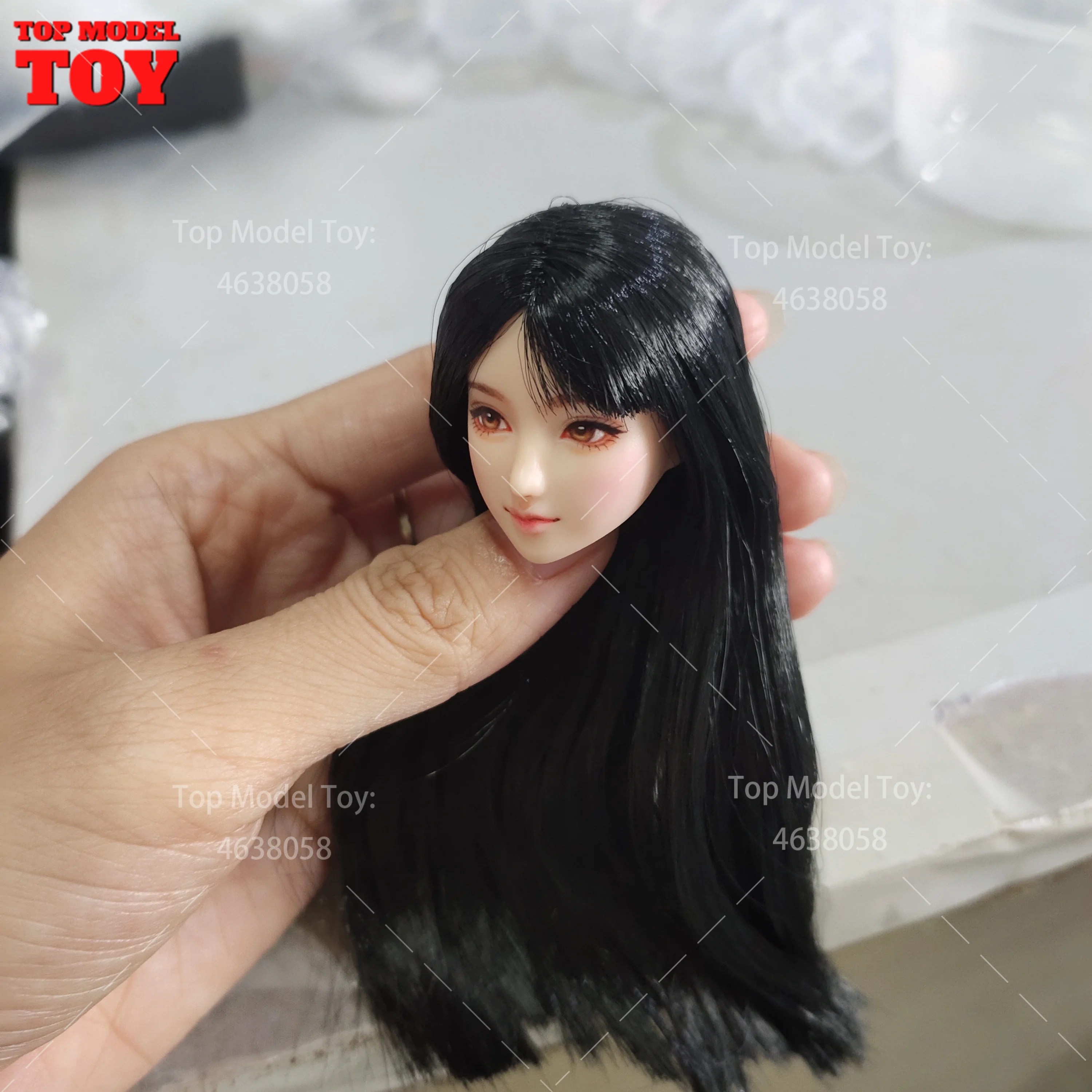 1/6 personalización belleza chica Obitsu cabeza esculpida modelo de pelo largo negro para soldado femenino de 12 "PH TBL figura de acción cuerpo muñecas