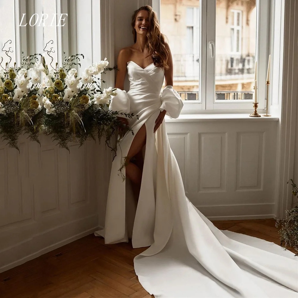 

LORIE Luxury Mermaid Wedding Dress Elegant Sweetheart Bridal Dresses Simple Side Silt Wedding Gown Customized 2026