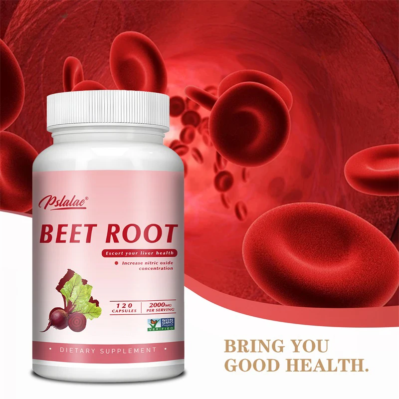 

Beet Root Capsules - Enhance Energy, Blood Pressure Support, Healthy Blood Circulation and Heart Health