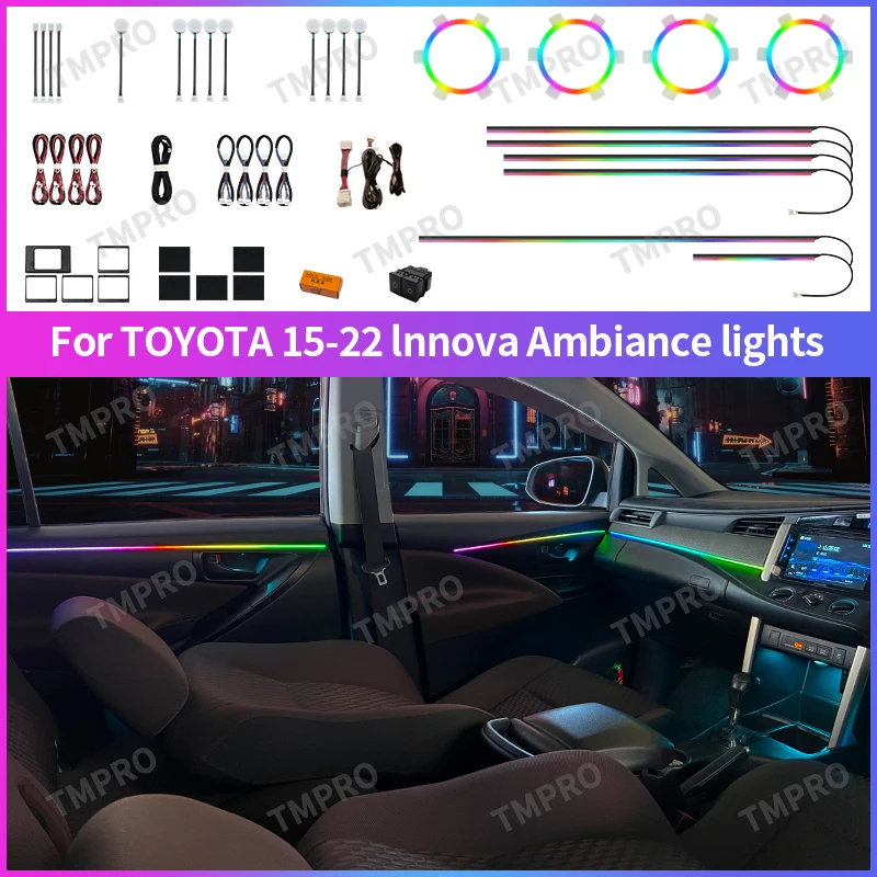 

Applicable for 2016-2022 Toyota INNOVA Car Ambient Lights Automotive Interior Decoration64 Colors LED Safety assistance system