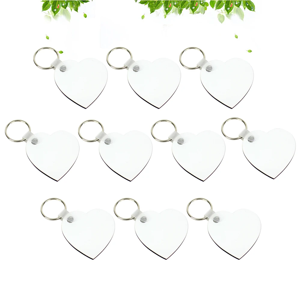 

10 Pcs Blank Consumables Key Ring Heat Transfer Supplies Festival Pendant Board