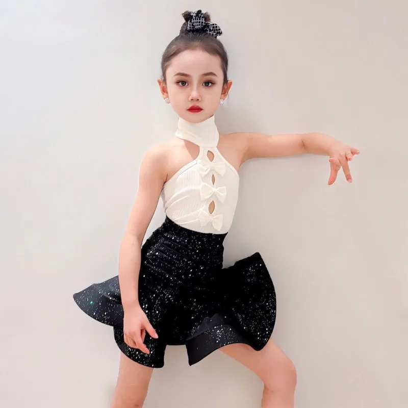 Vêtements d'entraînement de danse latine pour enfants, nouveaux vêtements d'entraînement pour filles