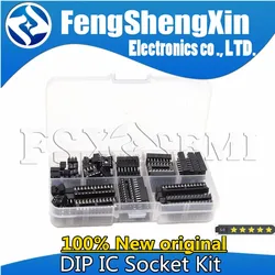 66pcs/lot IC DIP Soket Kit 6pin 8pin 14pin 16pin 18pin 20pin 24pin 28pin DIP IC Sockets Adaptor Solder Type Socket Kit