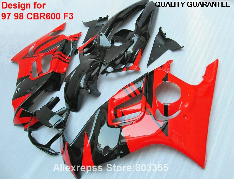All New Fairings CBR600F3 97 98 For HONDA ( Red Painted ) Fairings Cbr 600 1997 1998 Xl37