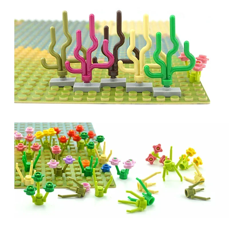 MOC-DIY Blocos de Construção para Casa, Acessórios de Jardim, Flower Stem, Algas Grama, Plantas Arbusto, Tree Leaf, Montagem Bricks Brinquedos, MOC Parts, 3741