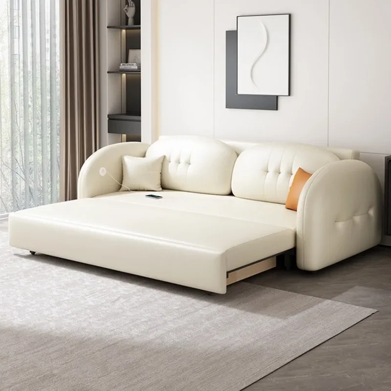 Folding sofa bed dual-purpose small apartment living room sitting and lying pull-out study sofa bed