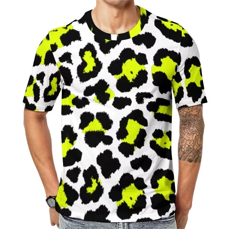 Fashion T-shirt Women's Summer Y2k Clothes 3d Leopard Printing Short-sleeve Tops Tees 2024 Oversized T Shirts Female Clothing