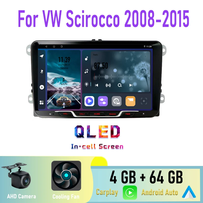 9 "4GB + 64GB لشركة فولكس فاجن شيروكو 2008-2015 راديو السيارة 2DIN جوجل خريطة رئيس وحدة نظام تحديد المواقع أندرويد السيارات ستيريو عجلة القيادة التحكم