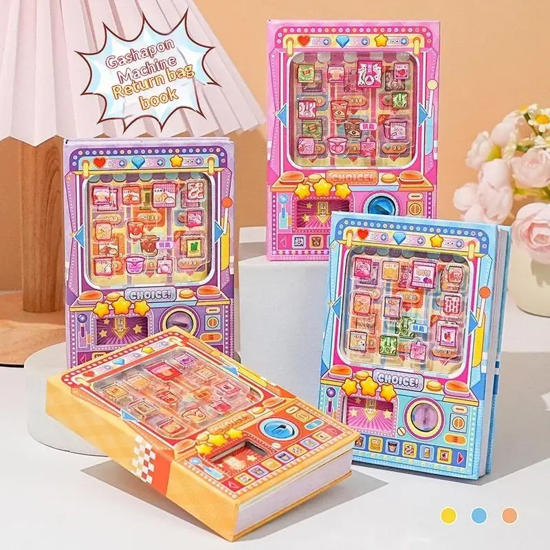 Fun Capsule Toy Machine Snack Decompression Notebook Delicious Snacks Themed Pocket Notebook Color Page Notebook Stationery