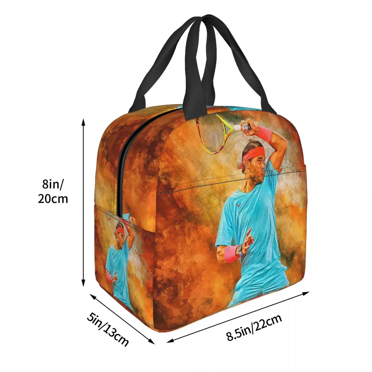 Wallpaper Rafael Nadal Lunch Bags Insulated Bento Box Lunch Tote Leakproof Picnic Bags Thermal Bag for Woman Kids Office