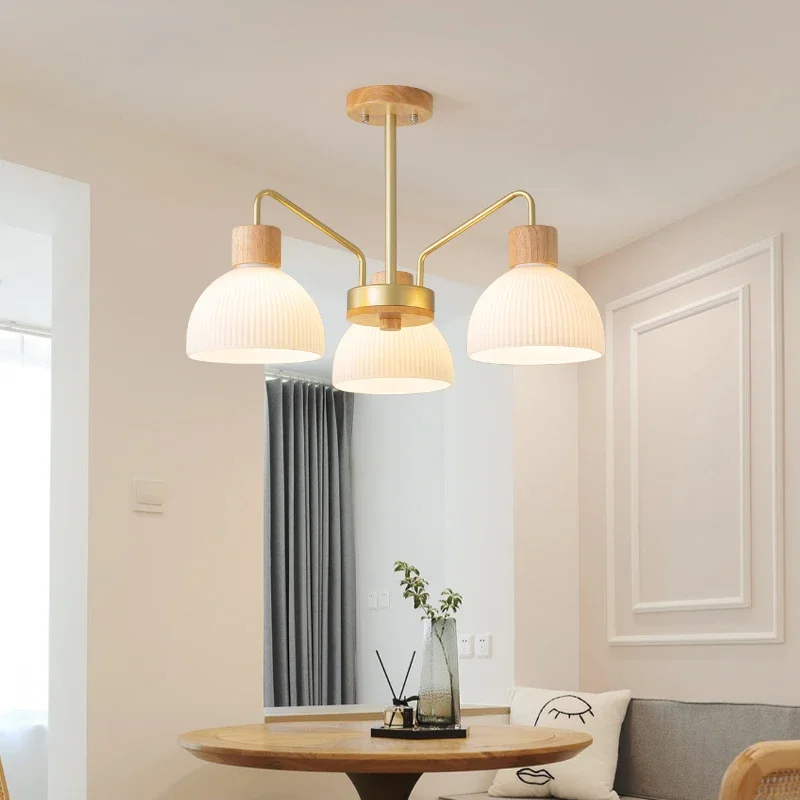 Nordic Living Room Ceiling Chandelier Home Decoration LED Chandelier Dining Room Study Log Ceiling Lamp Luxury Bedroom Lighting