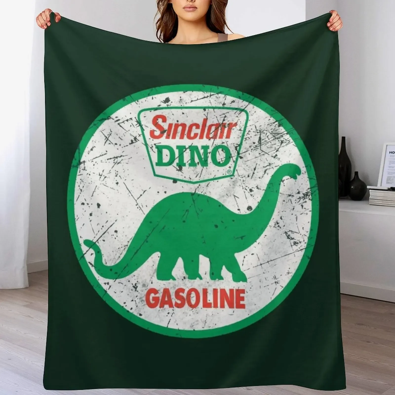 Sinclair Gasoline Dino Throw Blanket Warm for winter Furrys Blankets