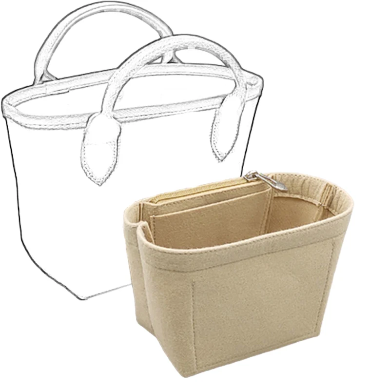 EverToner For Long Champ Straw Woven Bag Felt Insert Bag Mini Dumpling Bag Longchamp Bag In Bag Storage Inner Bag Support