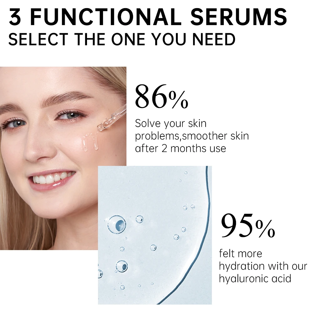 JoyPretty Vitamin C Collagen Face Serum Dark Spots Remover Anti Aging Pore Shrink Moisturizing Serum Facial Skin Care Cosmetics