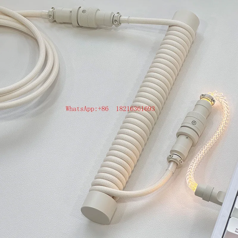 Luminous Keyboard Cable Three-stage Aerial Plug Cable USB-TYPEC Keyboard Cable Z47