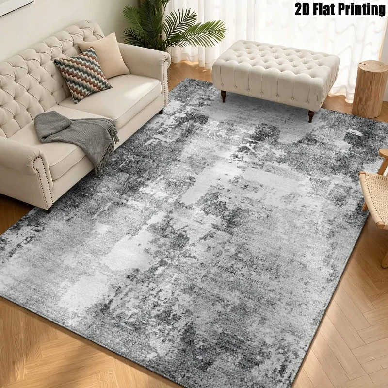 Modern Black Gold Geometric Arch Area Rug Abstract Mid Century Carpet Floor Mat for Living Room Home Contemporary Holiday Decor