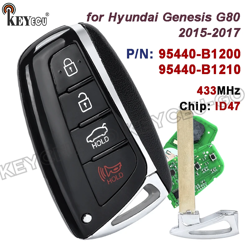

Умный дистанционный ключ-брелок KEYECU 433 МГц с чипом ID47, артикул: 95440-B1210 / 95440-B1200 SY5DHFNA433 для Hyundai Genesis G80 2015 2016 2017
