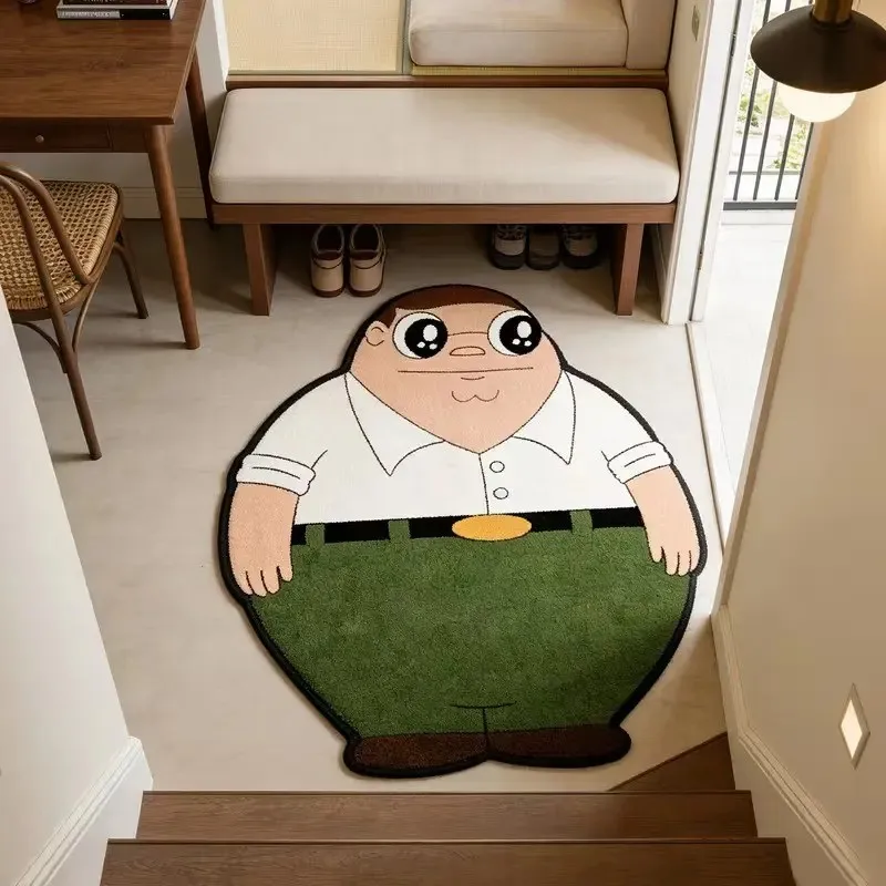 VIKAMA Family Guy Peter geformter Teppich, flauschige, unregelmäßige Cartoon-Bodenmatte, rutschfeste Bettvorleger-Fußmatte für Teenager-Schlafzimmerdekoration – Detail 2