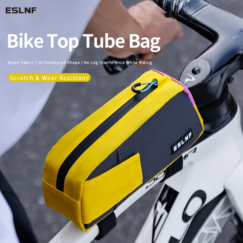 ESLNF Bicycle Bag Top Tube Bag For Bicycle Contrasting Color Patchwork Rainproof  Cycling Bag For MTB And Road Bikes 2026 New