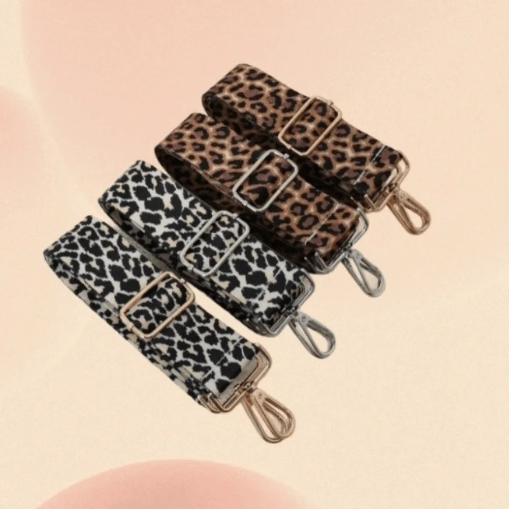 

New 3.8cm Width Crossbody Strap Polyester Adjustable 70-120cm Leopard Print Strap Durable Wide Shoulder Strap for Women Girls