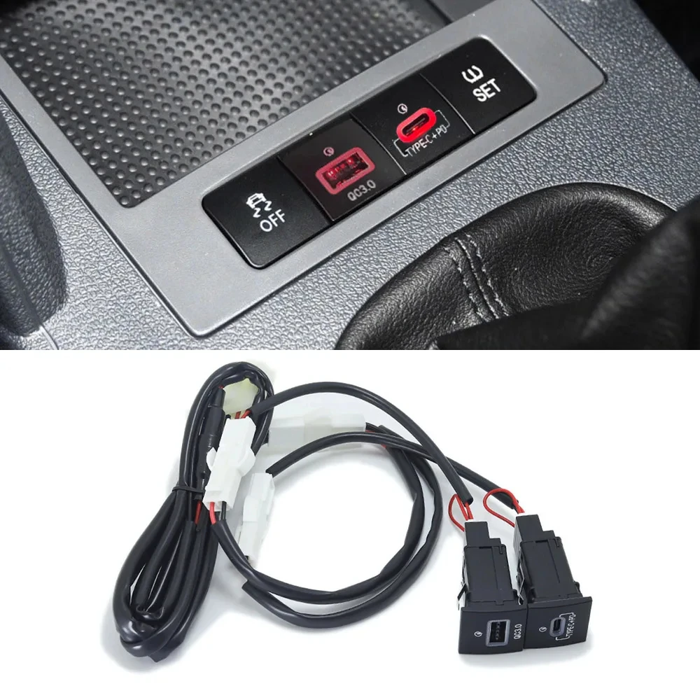 

USB Charger Socket Fast Charge Adapter PD Type C and QC3.0 Power Outlet Switch For VW Golf 6 Jetta 5 MK5 Scirocco 2006 - 2014