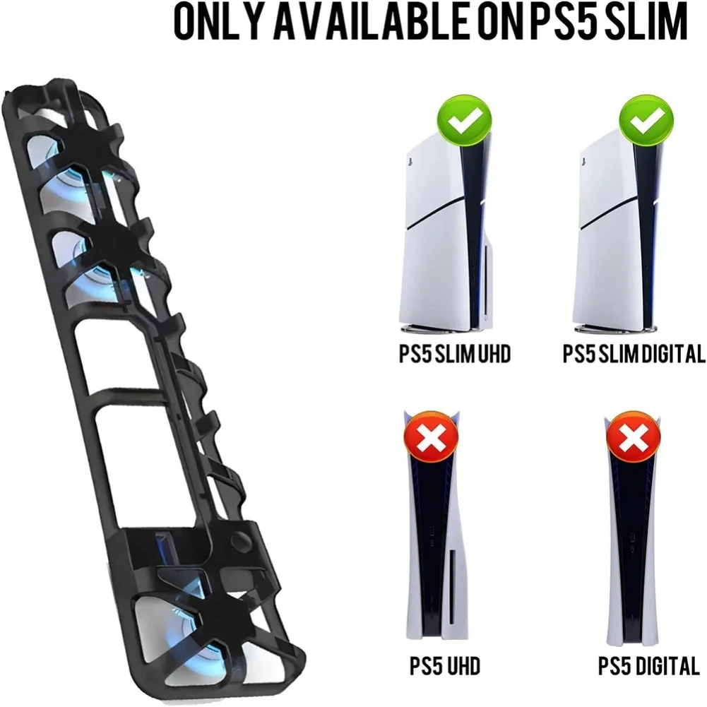 For PS5 Slim Cooling Fan 3 Levels LED Light USB3.0 Hubs Cooling System For Play Station 5 Slim Disc/Digital Console Accessories
