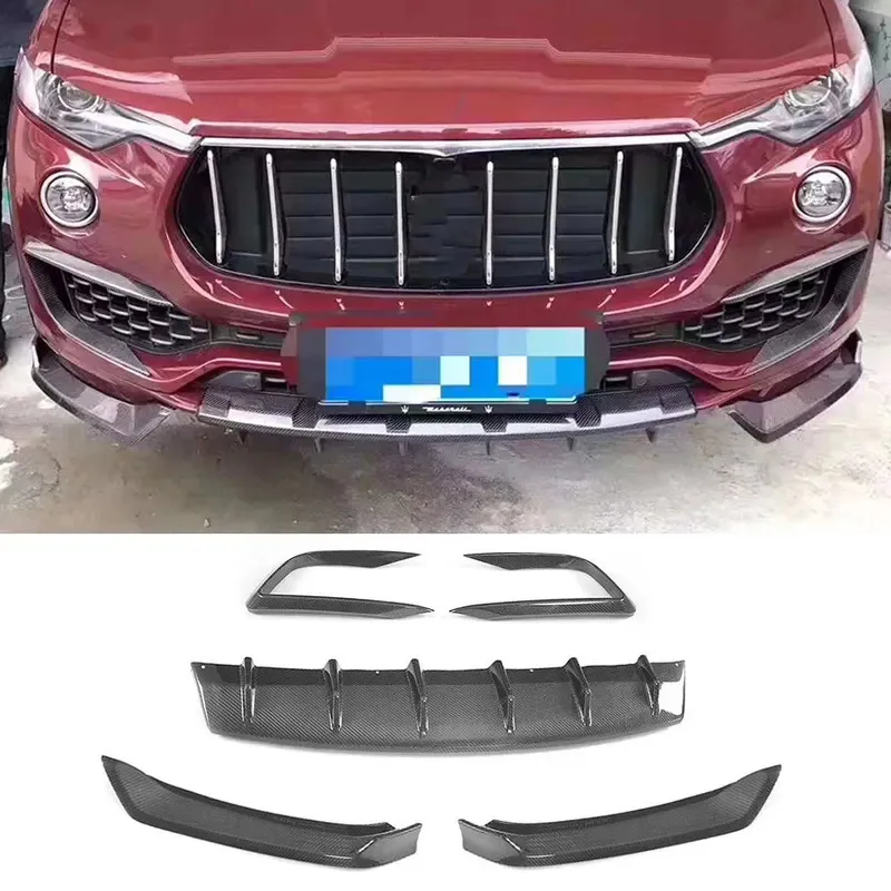 Car Front Bumper Lip Rear Spoiler Air Vent Trims For  Levante Sedan 2016-2019 Rear Diffuser Body Kits Accessories