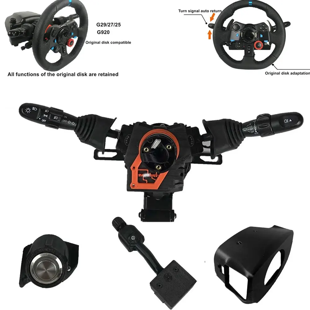 Euro/American Truck Simulator Games Steering Wheel Turn Signal Wiper Retrofit Kit for Logitech G29 G27 for T300 RS GT Drive-free