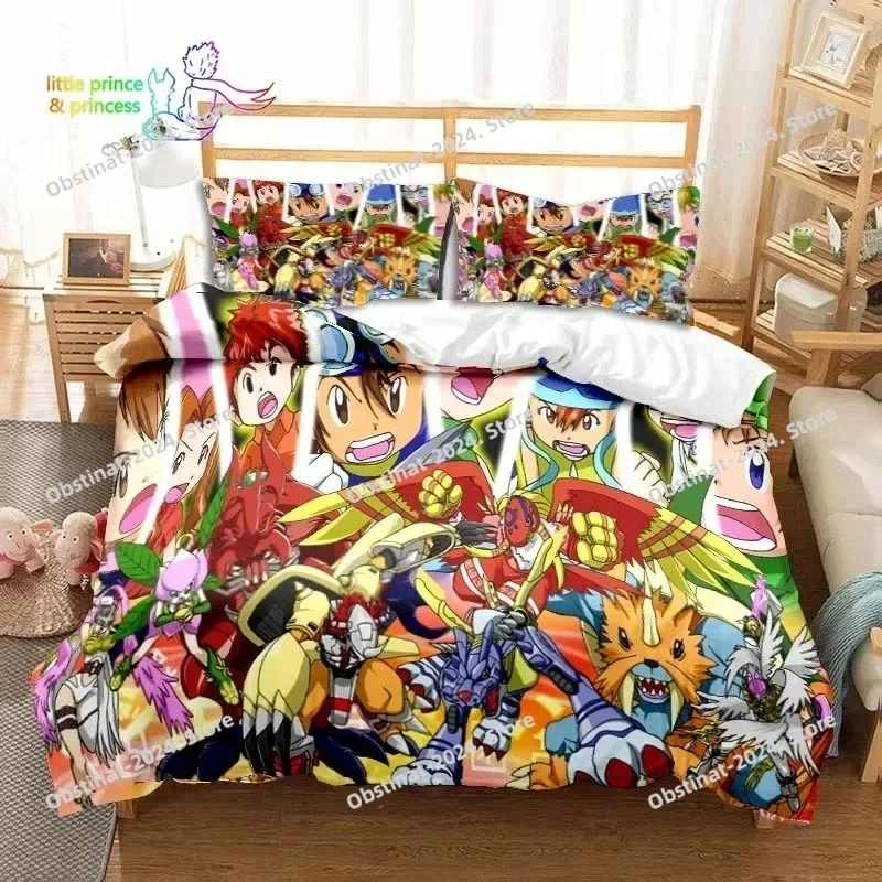 

Digimon Anime Bedding Set Single Twin Full Queen King Size Bed Set Adult Kid Bedroom Adventure Monster Cartoon Bedding Gift