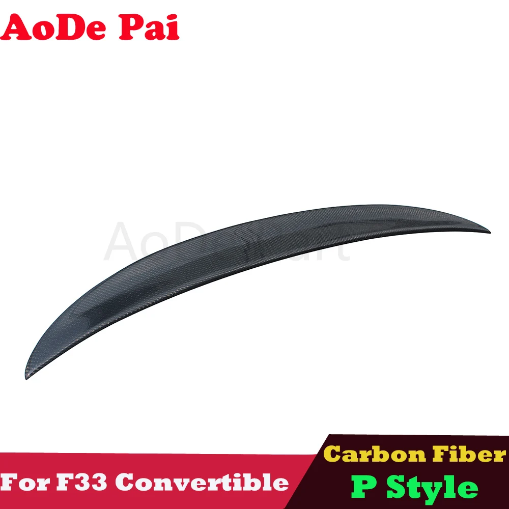 P Style Car Rear Trunk Lip Wing Spoiler Ducktail For BMW 4 Series F33 F83 Convertible Cabrio 2014-2019 Real Carbon Fiber