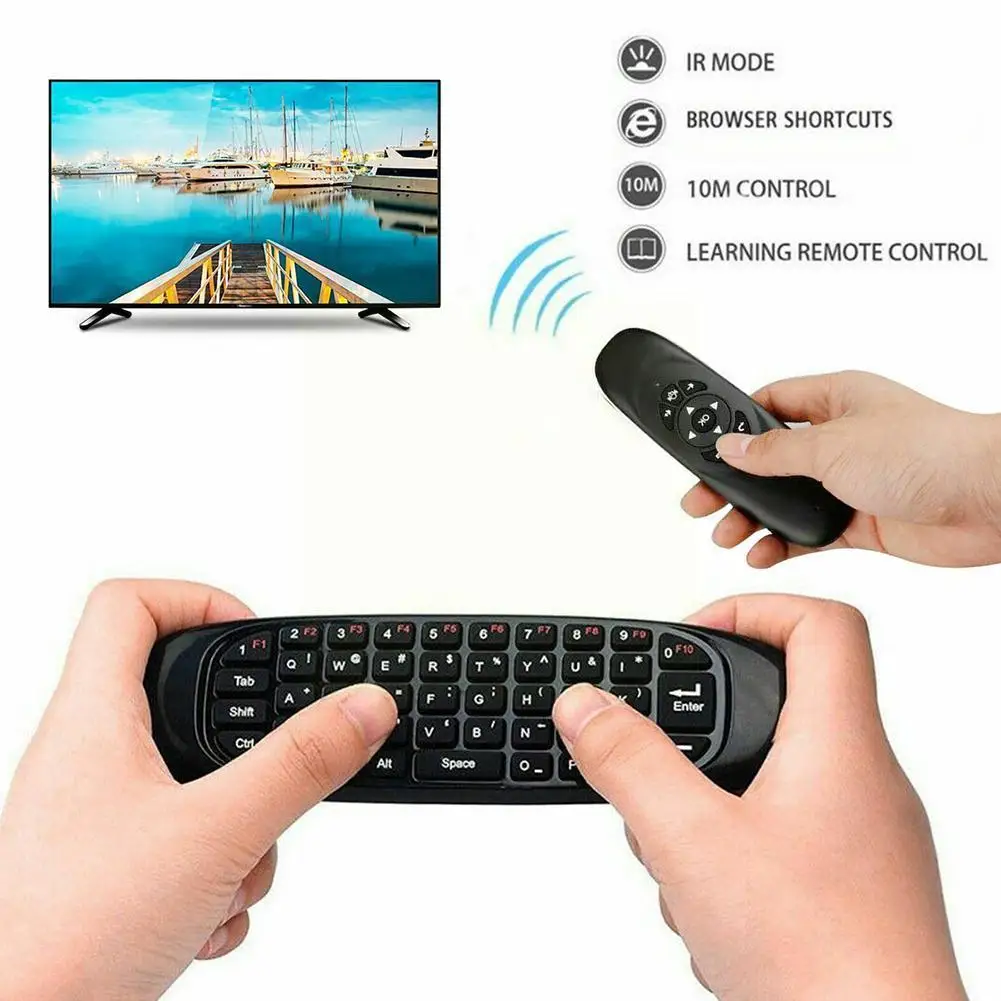 Backlit Version Of The Mini Colorful Keyboard Mouse Control Mouse T10 Backlit Voice Flying Keyboard C120 Wireless Remot J0w8