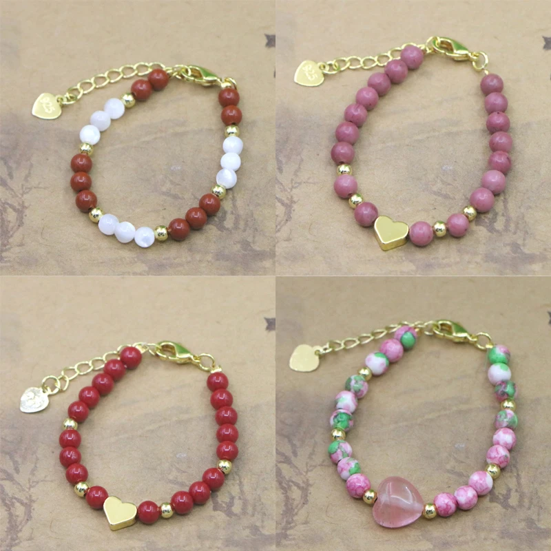 جميل موضة الحجر الطبيعي سوار مُزين بالخرز للنساء الفتيات شخصية بسيطة قابل للتعديل سوار مجوهرات اكسسوارات هدايا