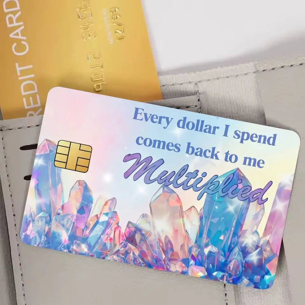 Every Dollar I Spend Comes Back To Me Credit Card Skin Stickers For Bank Card Bus Metro Card Sticker Waterproof