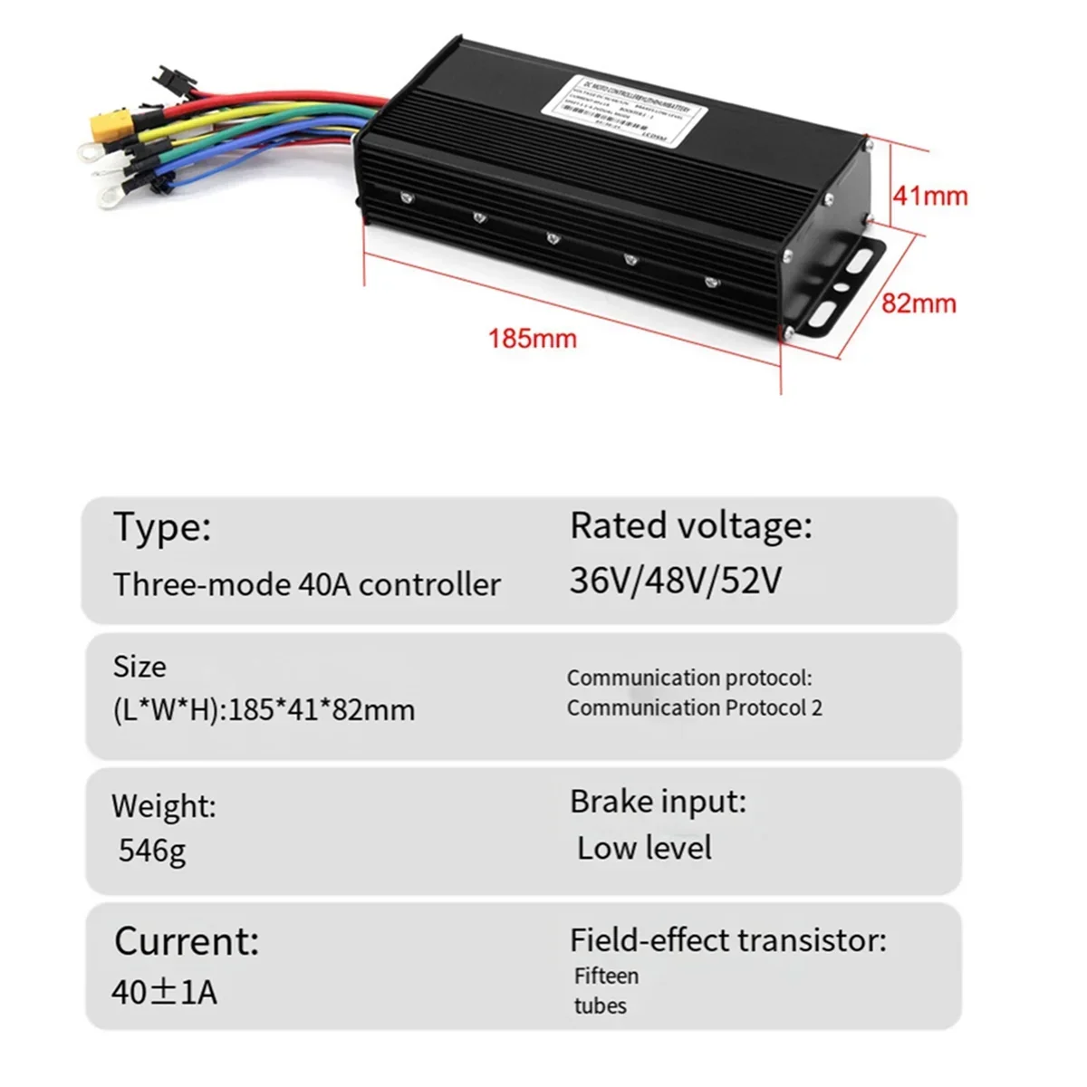 36/48V/52V E-Bike 40A 1500/2000W Three Mode Sine Wave Brushless Controller for Electric Bicycle Tricycle Ebike E-Scooter GSY 2
