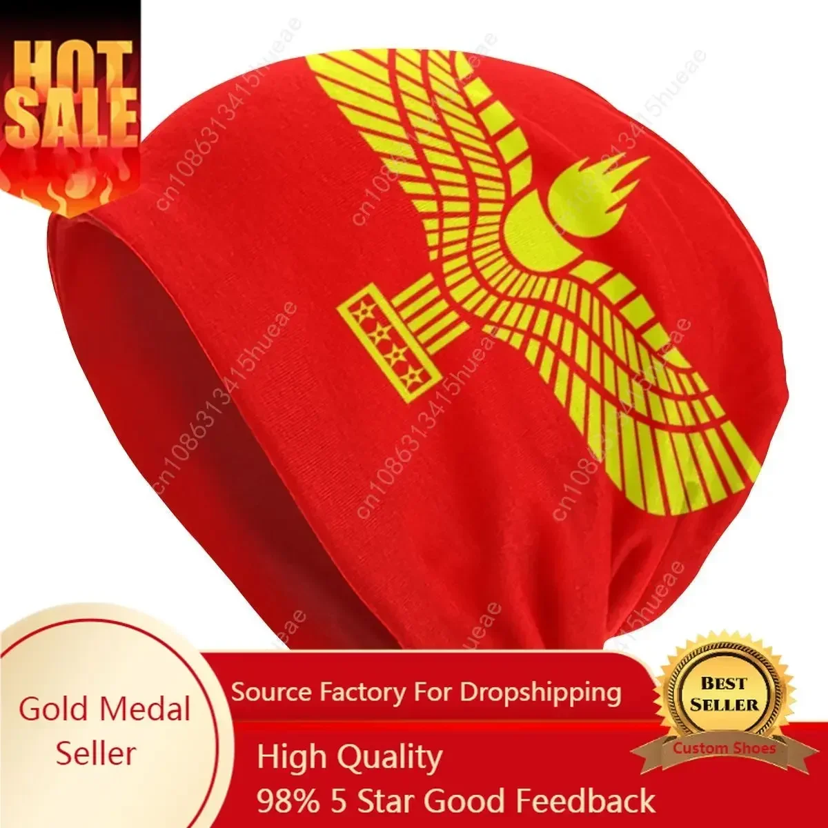 

Aramean Suryoyo Logo Beanie Bonnet Knitted Hats Men Women Cool Unisex Syriac Assyria Flag Winter Warm Skullies Beanies Cap