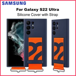 Original For Samsung Official S22 Ultra Silicone Cover with Strap for Galaxy S22Ultra silicone case cover with strap EF-GS908