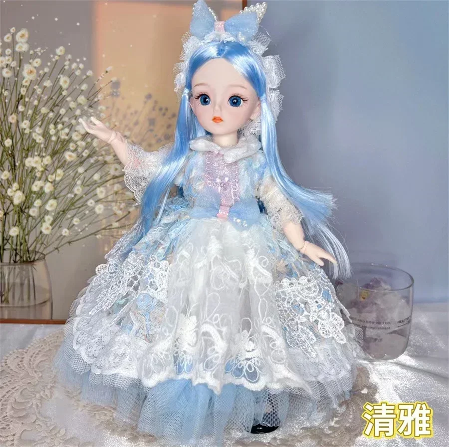 BJD Girl Dolls 30cm Kawaii 6 Points Joint Movable Dolls With Fashion Clothes Soft Hair Dress Up Girl Toys Birthday Gift Doll New