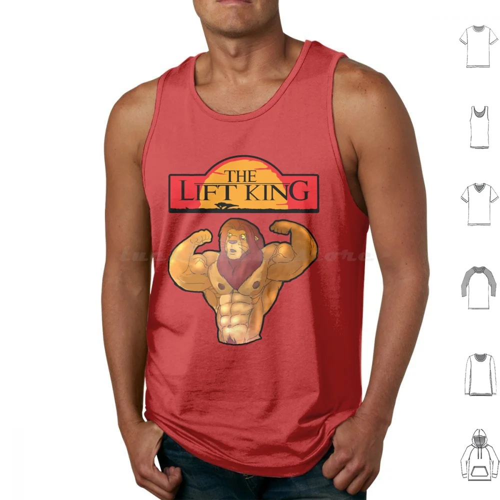 The Lift King Tank Tops Print Cotton Gym Lifting Bro Weights Free Weights Training Powerlifting Gym Gym Nerd Geek Gamer