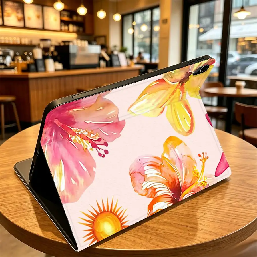 Cherry Leopard Bow Case for Apple iPad 10th 7/8/9th Pro11 13 Air 11 13 M4 M3 M2 A16 2026 With Pencil Holder Air 4/5/6th