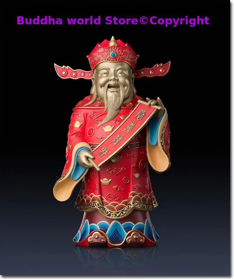 2025 grade Asia CAI SHEN statue Home company Career Success luck God of wealth Talisman Recruit money handmade brass statue