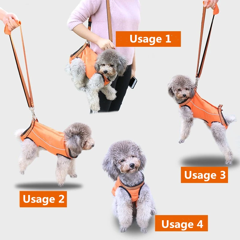 Dog Support Harness Dog Assisted Belt for Front and Rear Legs Pet Recovery Vest Elastic Adjustable Walking Dog Chest Strap