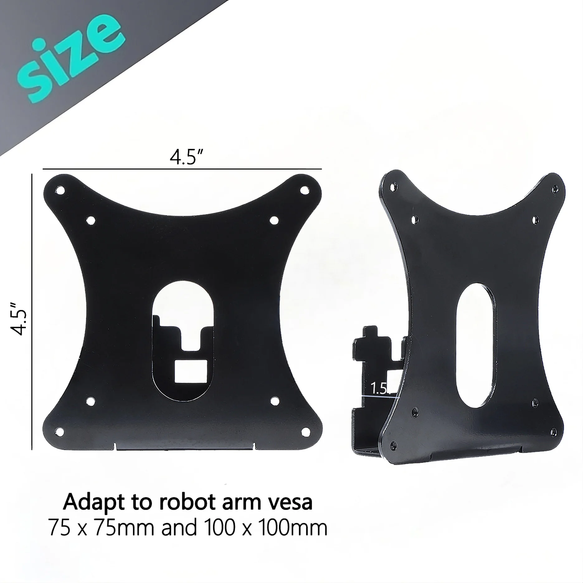 New VESA Mount Adapter for Dell SE2416HX S2216H S2316H S2416H SE2716H by Mount Bracket for VESA 75x75 & 100x100 Monitors Arms view 5
