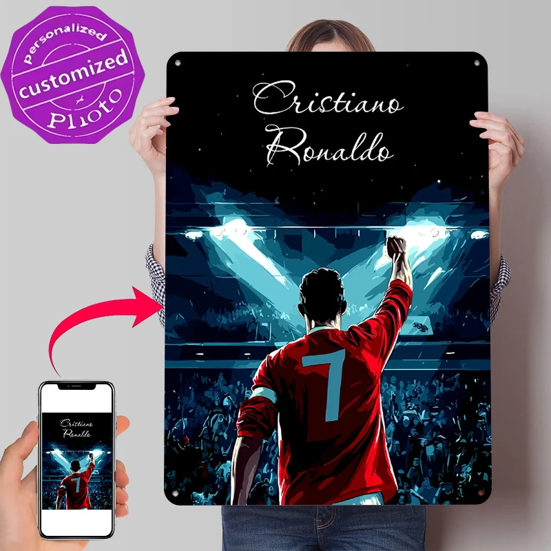 Cristiano Ronaldo Celebration Tin Poster Customized Wall Art Retro Vintage Metal Signs for Fans Room Home Decoration Luxury At