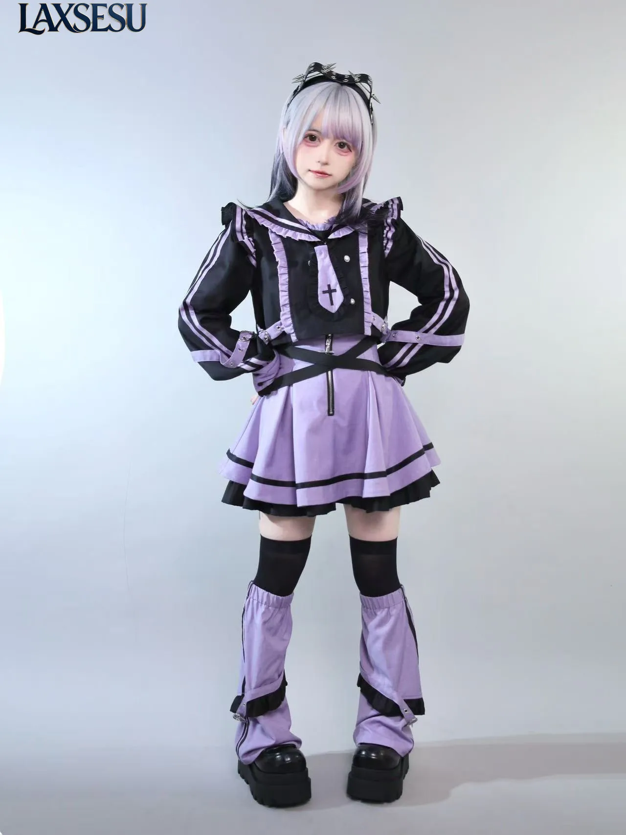Girls Casual Set Japanese Subculture Mass-produced Y2k Set Black Purple JK Sailor Suit Girl Short Skirt Sets for Women