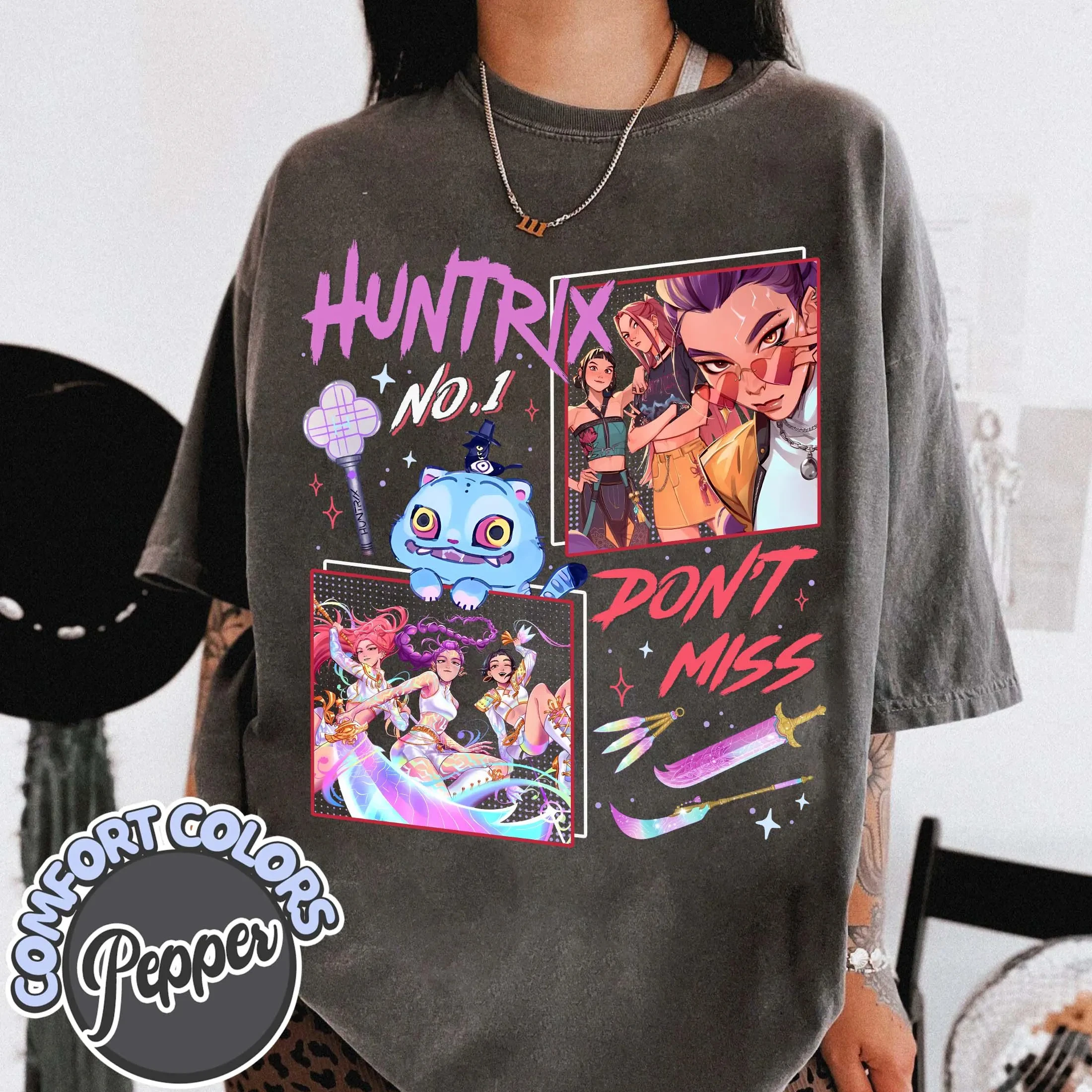 Kpop شيطان الصيادين PNG Huntrix الفتيات Png ميرا رومي جوي عيد الميلاد الديكور Png Kpop مروحة هدية لطيف هدية عيد ميلاد