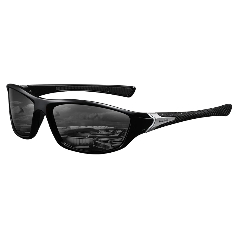 Image of Polarisierte Sportsonnenbrille für Herren, Blendschutz, zum Autofahren, Radfahren, Angeln, leichte Wrap-Around-Brille, Outdoor-Brille